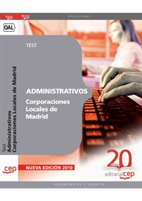 Books Frontpage Administrativos Corporaciones Locales de Madrid. Test