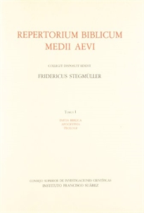 Books Frontpage Repertorium biblicum Medii Aevi. Tomus I. Initia Biblica. Apocrypha. Prologi