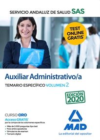 Books Frontpage Auxiliar Administrativo/a del Servicio Andaluz de Salud. Temario específico volumen 2