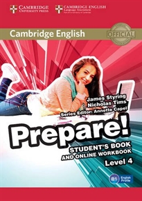 Books Frontpage Cambridge English Prepare! Level 4 Student's Book and Online Workbook