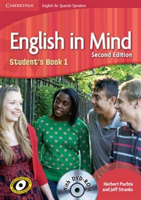 Books Frontpage English in Mind for Spanish Speakers Level 1 Student's Book with DVD-ROM