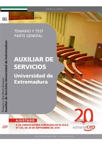 Books Frontpage Auxiliar de Servicios Universidad de Extremadura. Temario y Test Parte General