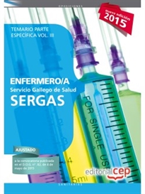 Books Frontpage Enfermero/a del Servicio Gallego de Salud (SERGAS). Temario Parte Específica Vol. III.