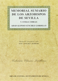 Books Frontpage Memorial sumario de los arzobispos de Sevilla y otras obras