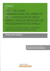 Books Frontpage Análisis a nivel internacional del derecho de participación de niños, niñas y adolescentes en los procedimientos de familia (Papel + e-book)