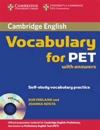 Books Frontpage Cambridge Vocabulary for PET with Answers and Audio CD