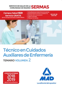 Books Frontpage Técnico en Cuidados Auxiliares de Enfermería del Servicio de Salud de la Comunidad de Madrid. Temario Volumen 2