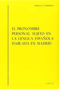 Books Frontpage El pronombre personal sujeto en la lengua española hablada en Madrid
