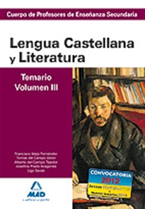 Books Frontpage Cuerpo de profesores de enseñanza secundaria. Lengua castellana y literatura. Temario. Volumen iii