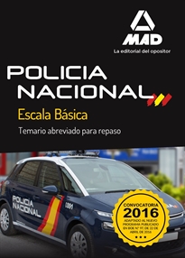 Books Frontpage Policía Nacional Escala Básica. Temario abreviado para repaso