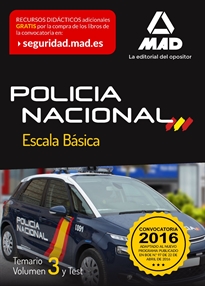 Books Frontpage Policía Nacional Escala Básica. Temario volumen 3 y test