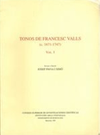 Books Frontpage Tonos de Francesc Valls (ca. 1671-1747). Vol. I