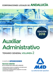 Books Frontpage Auxiliar Administrativo de Corporaciones Locales de Andalucía. Temario General Volumen 2