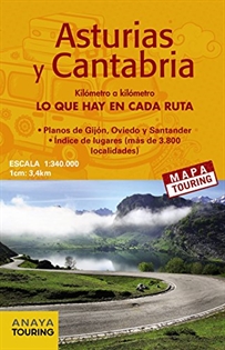 Books Frontpage Mapa de carreteras Asturias y Cantabria (desplegable), escala 1:340.000