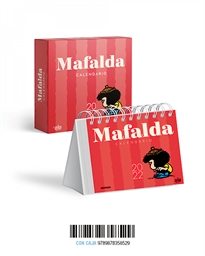 Books Frontpage Mafalda 2022, calendario de escritorio rojo con caja