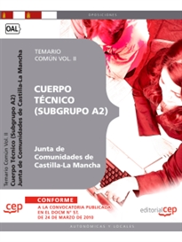 Books Frontpage Cuerpo Técnico (Subgrupo A2) Junta de Comunidades de Castilla-La Mancha. Temario Común Vol. II.