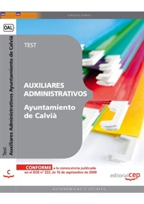 Books Frontpage Auxiliar Administrativo del Ayuntamiento de Calvià. Test