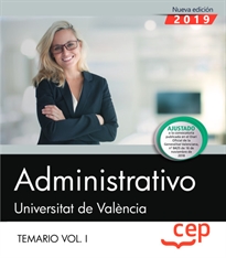 Books Frontpage Administrativo. Universitat de València. Temario. Vol.I