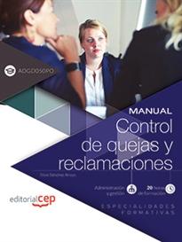 Books Frontpage Manual. Control de quejas y reclamaciones (ADGD050PO). Especialidades formativas