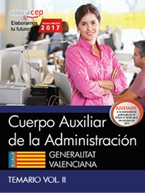 Books Frontpage Cuerpo Auxiliar de la Administración. Generalitat Valenciana. Temario Vol. II.