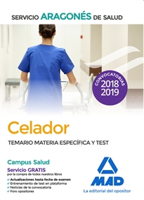 Books Frontpage Celador del Servicio Aragonés de Salud (SALUD-Aragón). Temario Materia Específica y test