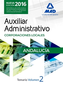 Books Frontpage Auxiliares Administrativos de Corporaciones Locales de Andalucía. Temario volumen 2