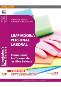 Books Frontpage Limpiador/a. Personal Laboral Comunidad Autónoma de las Illes Balears. Temario, Test y Supuestos Prácticos