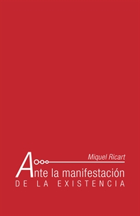 Books Frontpage Ante la manifestación de la existencia