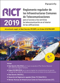 Books Frontpage Reglamento regulador de las Infraestructuras Comunes de Telecomunicaciones (RICT 2019) 5.ª edición 2022