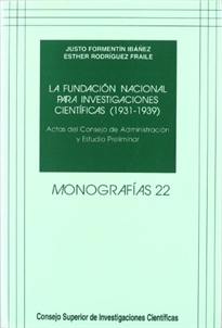 Books Frontpage La Fundación Nacional para Investigaciones Científicas (1931-1939)