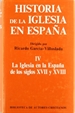 Front pageHistoria de la Iglesia en España. IV: La Iglesia en la España de los siglos XVII-XVIII