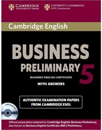 Books Frontpage Cambridge English Business 5 Preliminary Self-study Pack (Student's Book with Answers and Audio CD)