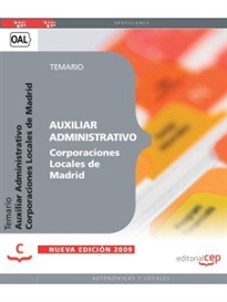 Books Frontpage Auxiliar Administrativo Corporaciones Locales de Madrid. Temario