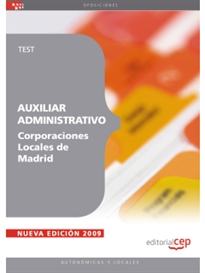 Books Frontpage Auxiliar Administrativo Corporaciones Locales de Madrid. Test