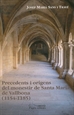 Front pagePrecedents i orígens del monestir de Santa Maria de Vallbona (1154-1185)