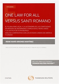 Books Frontpage One Law for all versus Santi Romano (Papel + e-book)