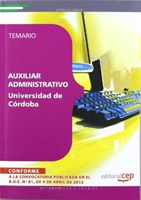 Books Frontpage Auxiliar Administrativo de la Universidad de Córdoba. Temario