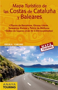 Books Frontpage Mapa turístico de las Costas de Cataluña y Baleares (desplegable), escala 1:340.000