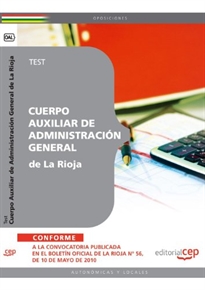 Books Frontpage Cuerpo Auxiliar de Administración General de La Rioja. Test