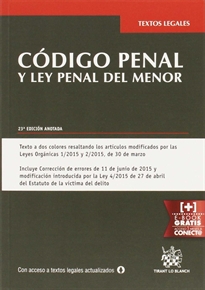 Books Frontpage Código penal y ley penal del menor 23ª Ed. 2015