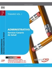 Books Frontpage Administrativo del Servicio Canario de Salud. Temario Vol. I.