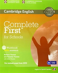 Books Frontpage Complete First for Schools for Spanish Speakers Workbook with Answers with Audio CD