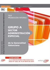 Books Frontpage Grupo A Sector Administración Especial de la Generalitat Valenciana. Test Promoción Interna