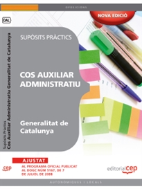 Books Frontpage Cos Auxiliar Administratiu Generalitat de Catalunya. Supòsits Pràctics