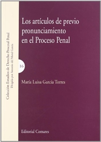 Books Frontpage Los artículos de previo pronunciamiento en el proceso penal