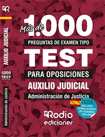 Books Frontpage Auxilio Judicial. Administración de Justicia. Más de 1.000 preguntas tipo test para oposiciones.