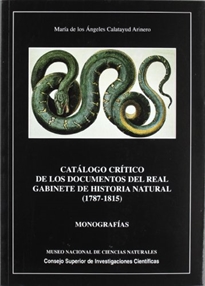 Books Frontpage Catálogo crítico de los documentos del Real Gabinete de Historia Natural (1787-1815)