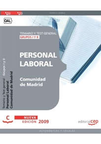 Books Frontpage Personal Laboral de la Comunidad de Madrid Grupos I y II. Temario y Test general